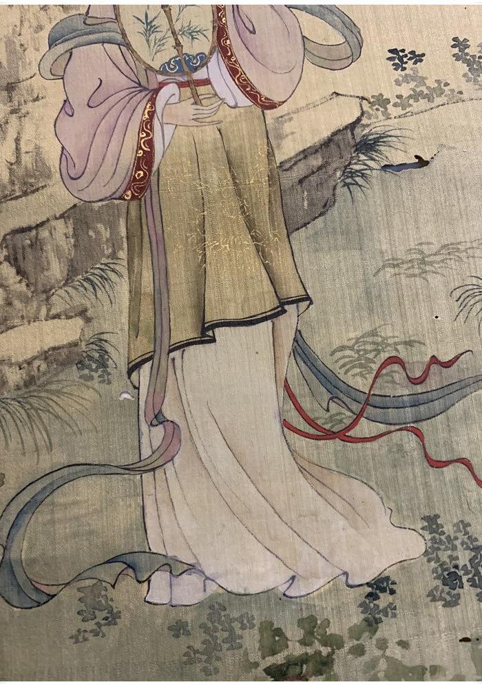 清代老字画 绢画仕女图 徐凤 bz 1569