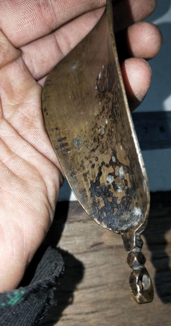 清代精品黄铜鞋拔子