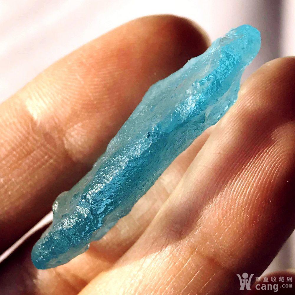 纯天然俄罗斯蓝陨石精品天空蓝玻璃陨石原石吊坠_鉴定频道_华夏收藏网