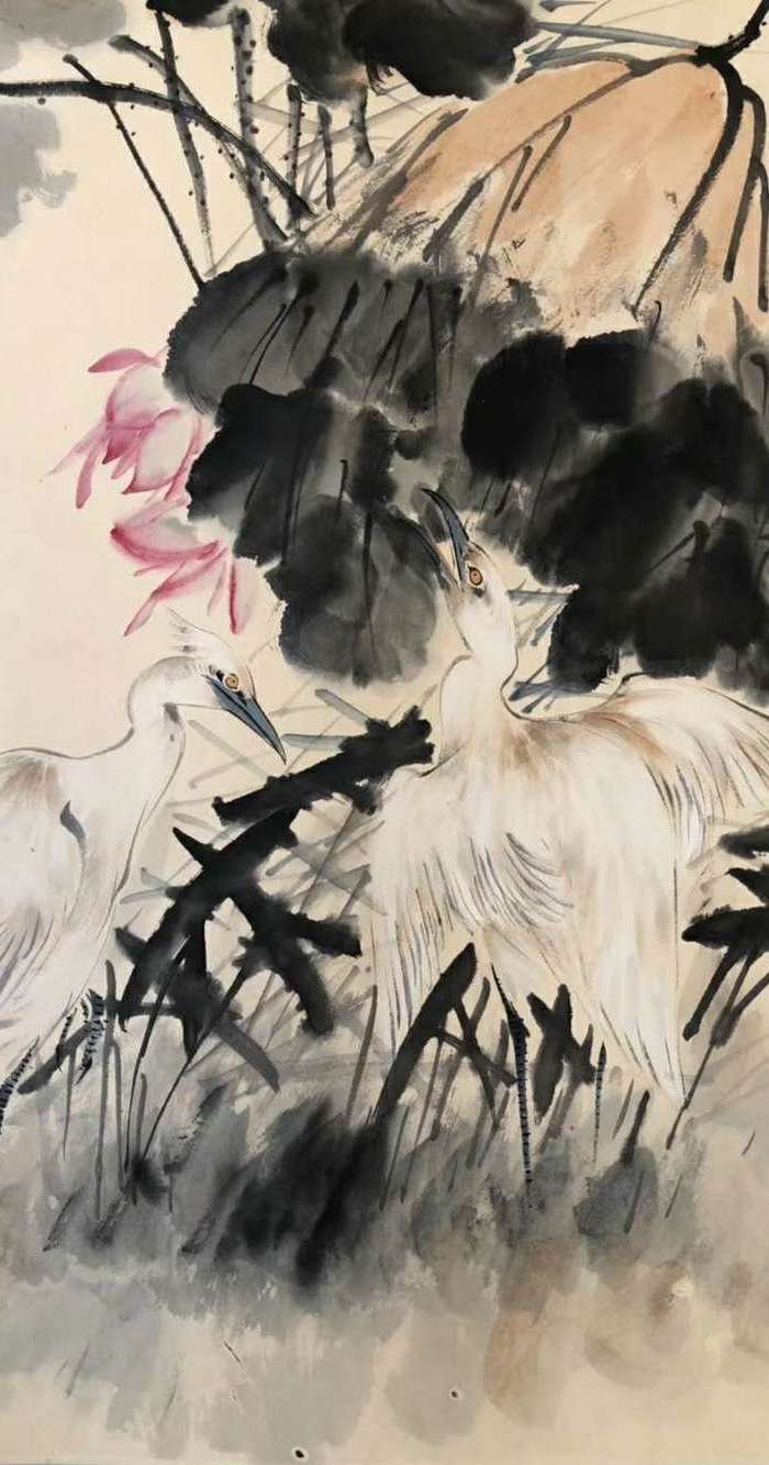 金梦石 四尺立轴 花鸟