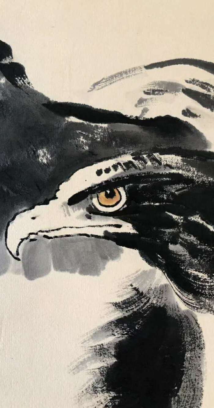 徐悲鸿 四尺立轴 雄鹰展翅