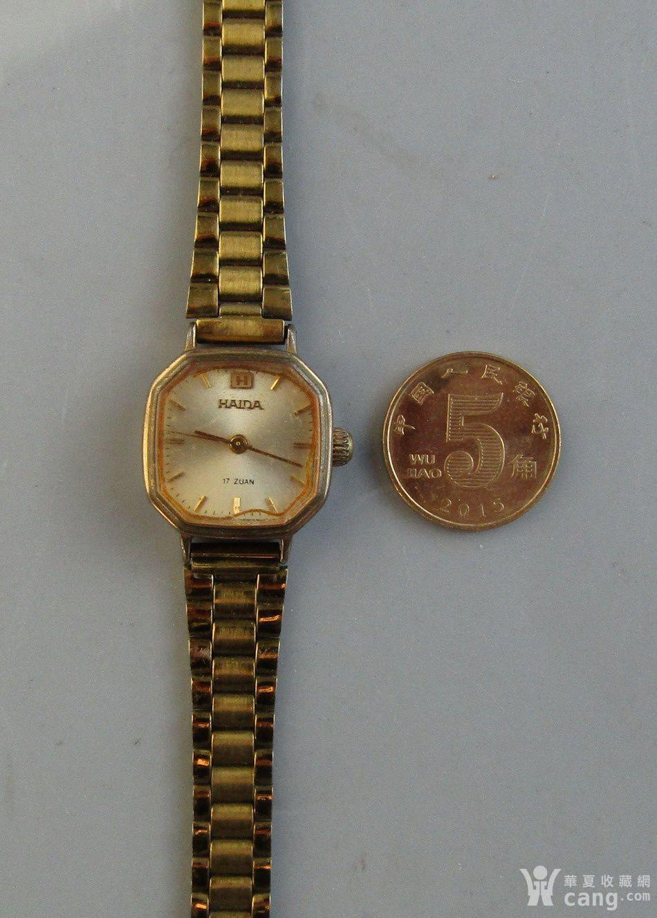 上海海达手动机械镀金女式老腕表