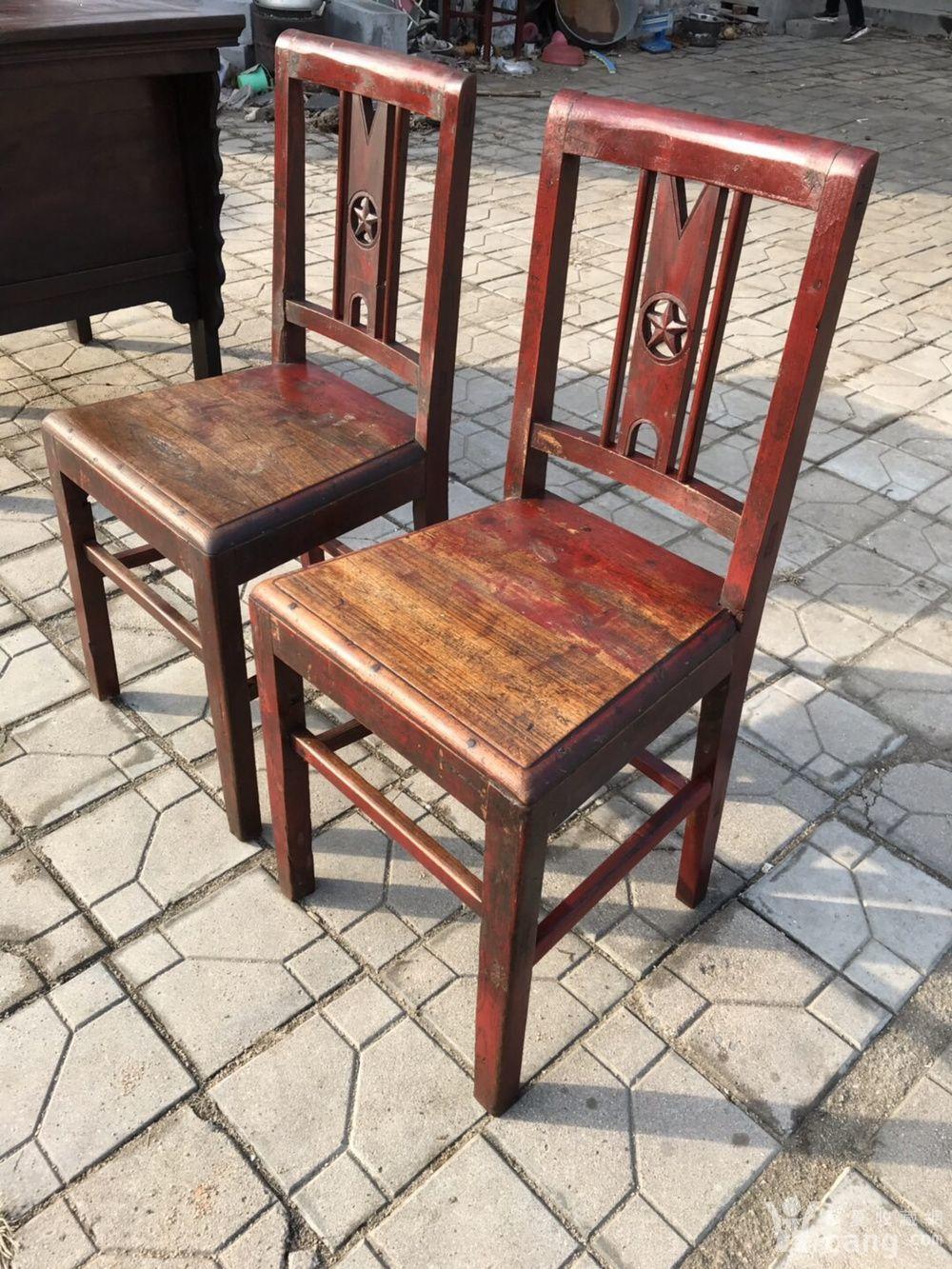 厚实的老楸木椅子一对