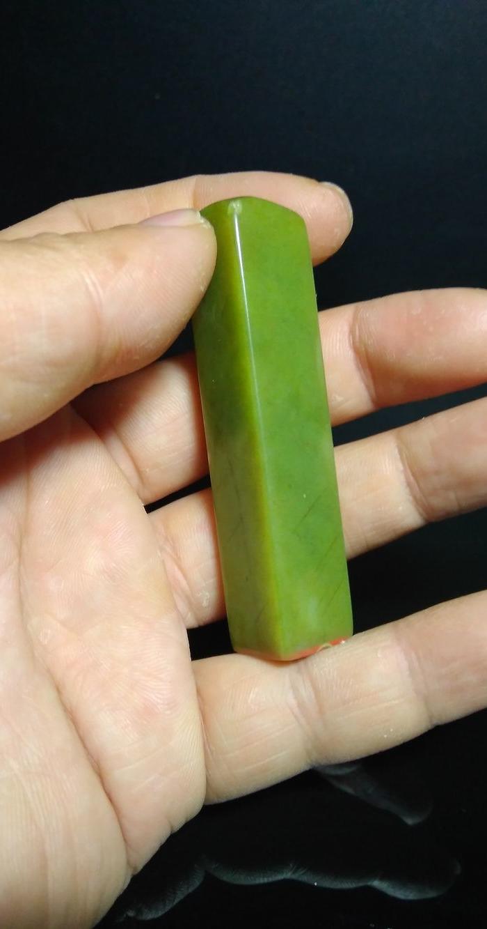 绿色寿山石老印章