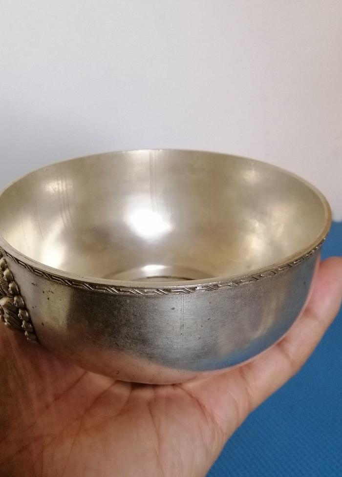 民国大福银楼 双狮耳银碗