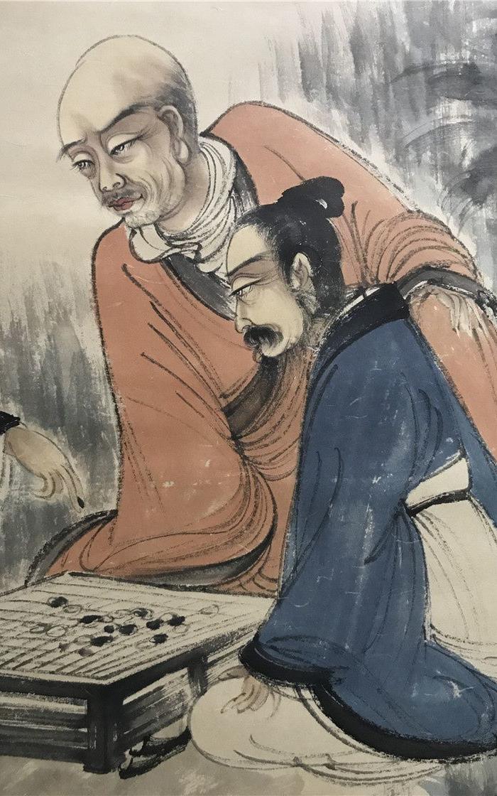 傅抱石精品对弈图