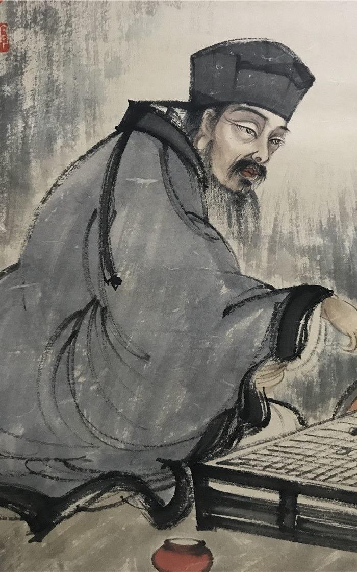 傅抱石精品对弈图