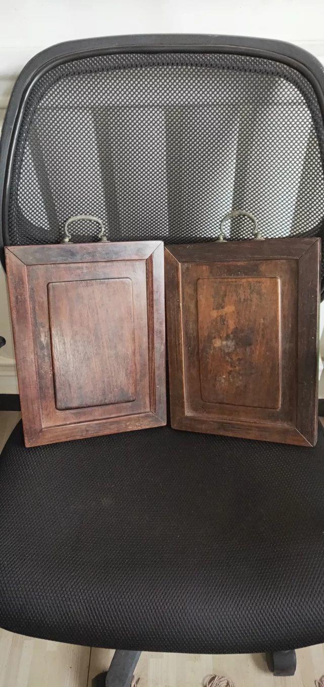 清代老海南黄花梨 挂镜一对 尺寸27 21公分,罕见