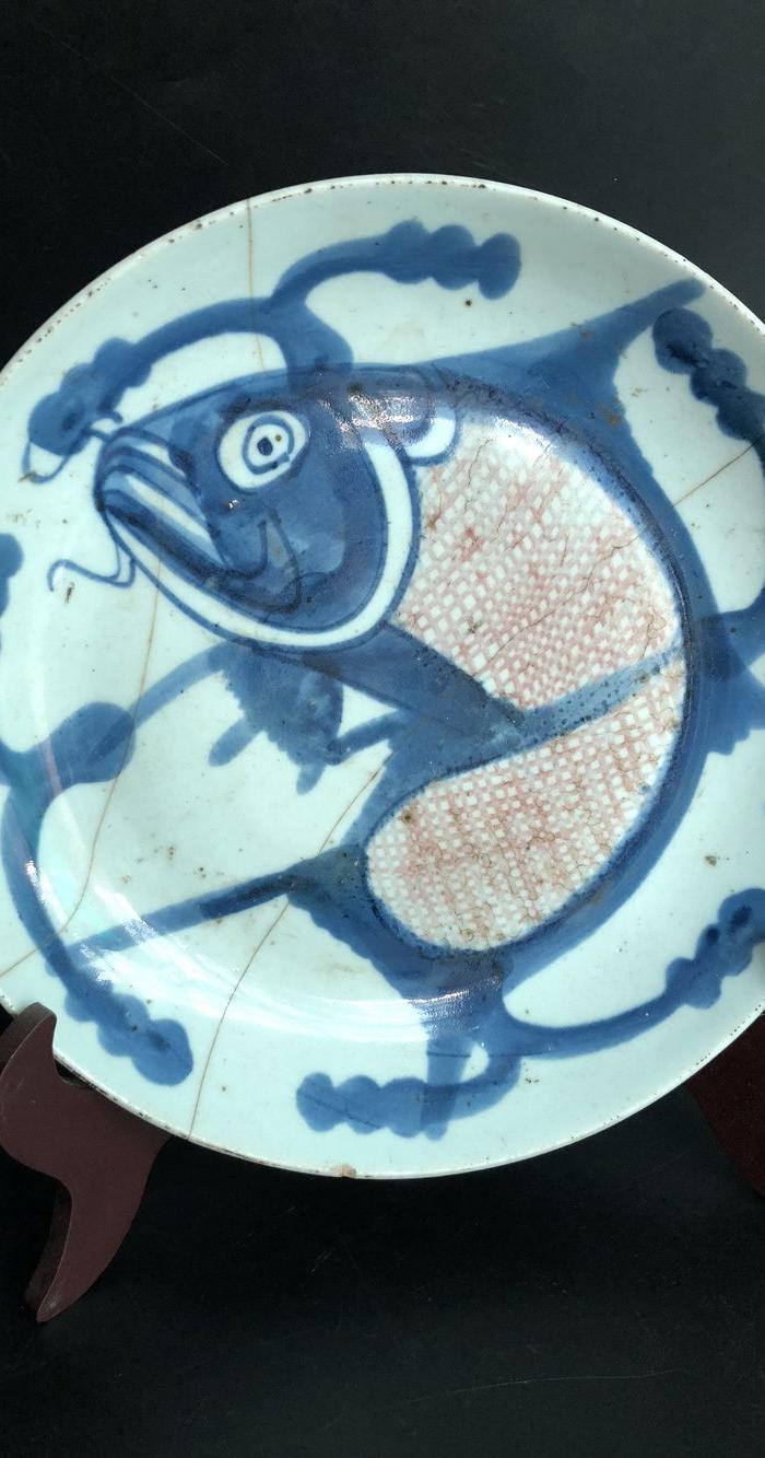 清代老鱼盘.老物件