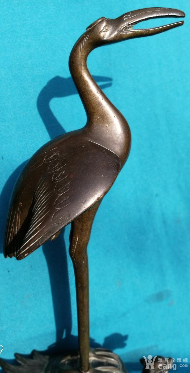 清代铜笔挂笔架仙鹤龟笔挂文房用品精美