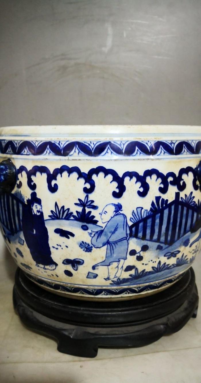 明万历青花缸 高18cm 宽26cm
