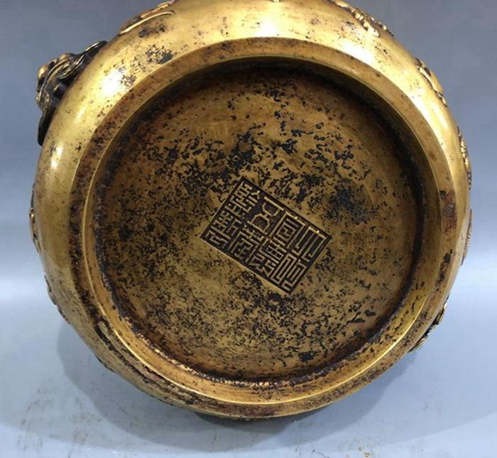 铜鎏金十二生肖香炉_地摊交易_华夏收藏网