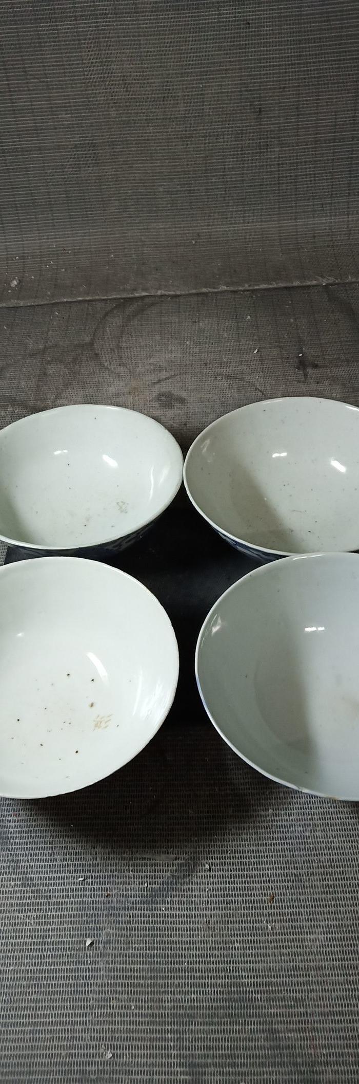 四只青花斗笠大碗