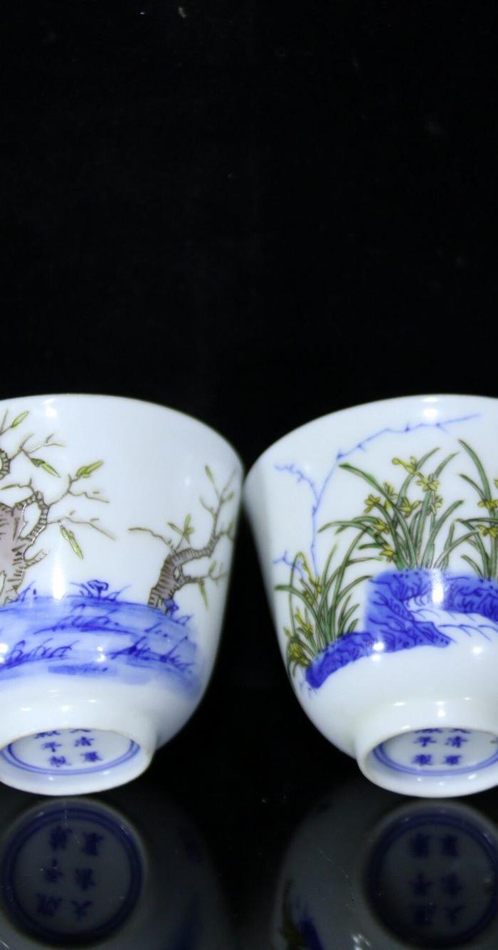 清康熙斗彩十二花神杯,5.2 215 6.4