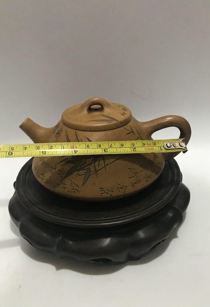 杨彭年竹叶石瓢紫砂壶