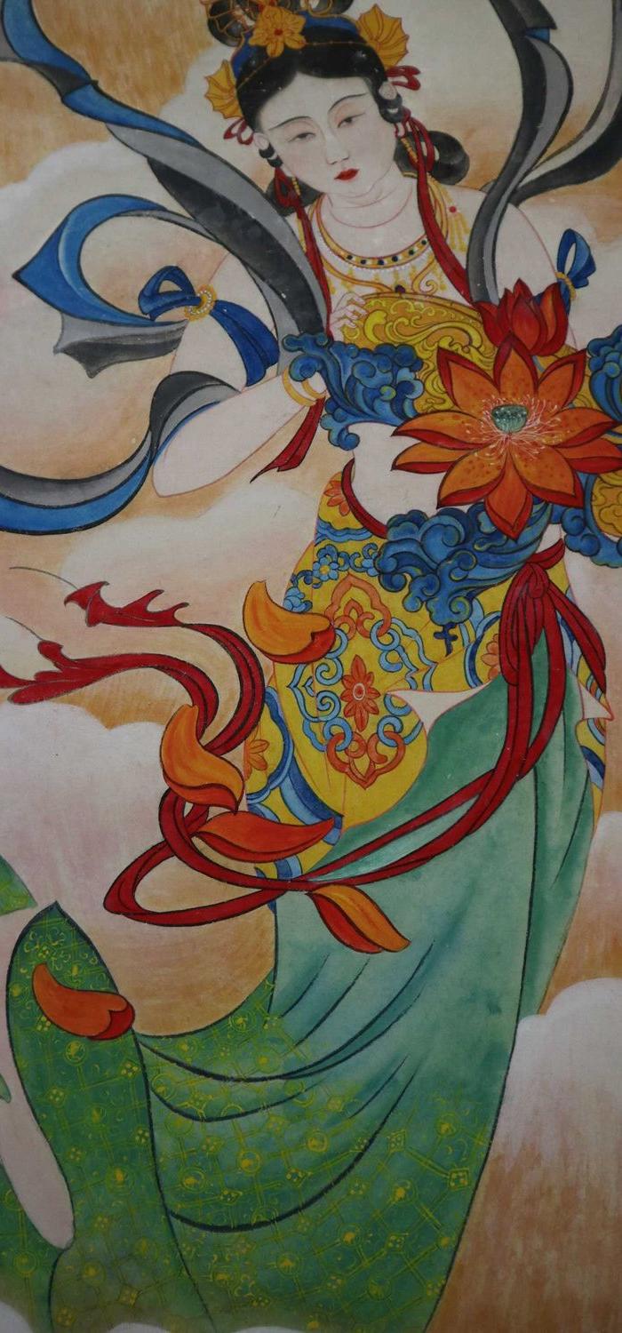 张大千仙女散花精品立轴