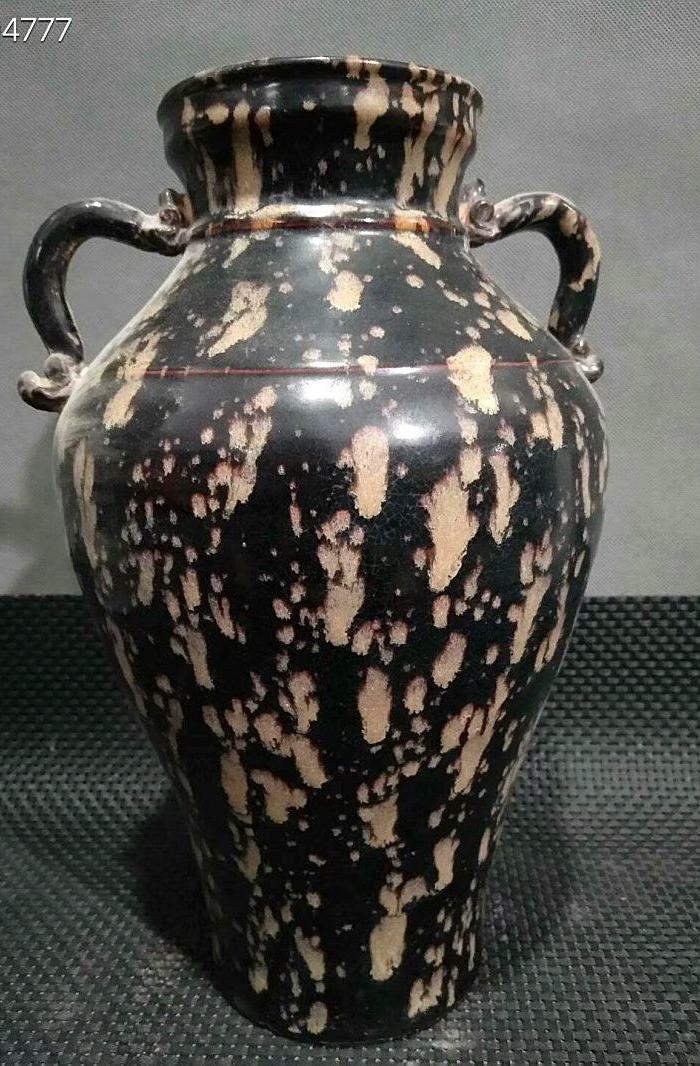 宋吉州窑窑变双系瓶