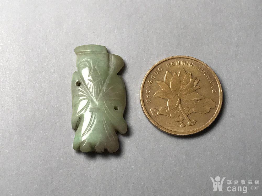 清 开门包老翡翠人物帽正