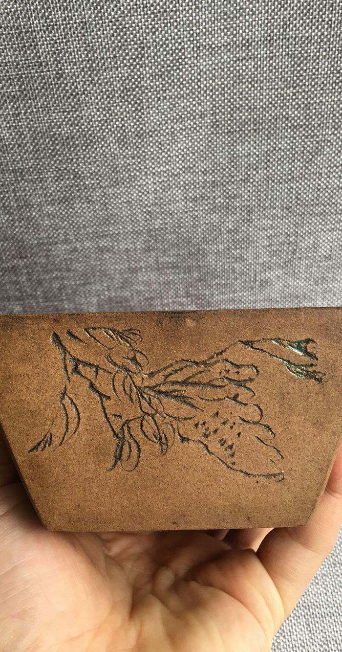 民国云石刻紫砂段泥方格洗