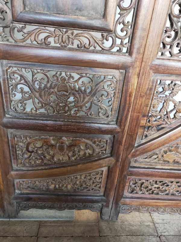 古董古玩老木器 清代海南黄花梨地镜屏风