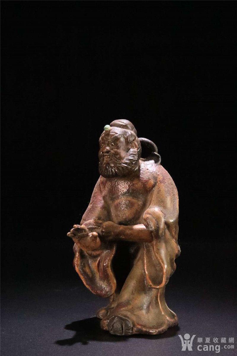 老藏家旧藏 民国,广东石湾窑钟馗人物瓷像