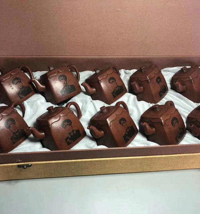 顾景舟十大元帅紫砂壶一套