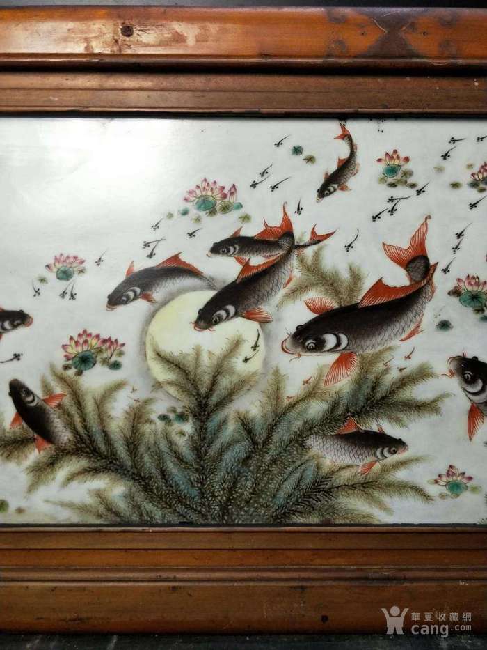 民国时期名家邓碧珊瓷版画作品 年年有余