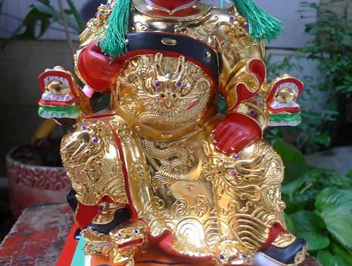 26厘米樟木雕 漆线雕 李府王爷 李府千岁