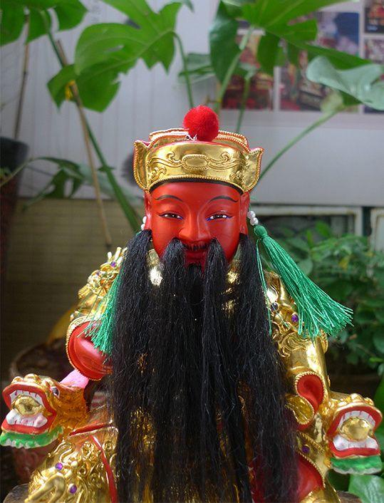 26厘米樟木雕 漆线雕 李府王爷 李府千岁