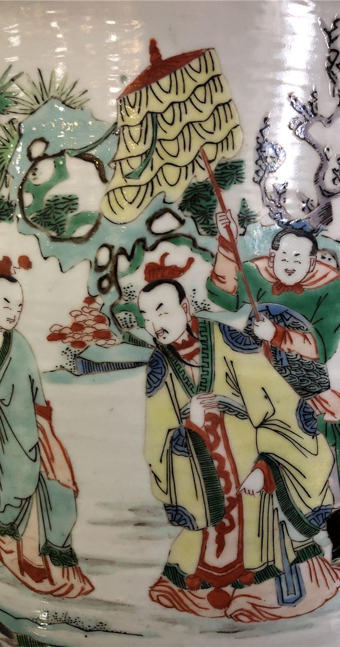 康熙五彩人物故事大花盆