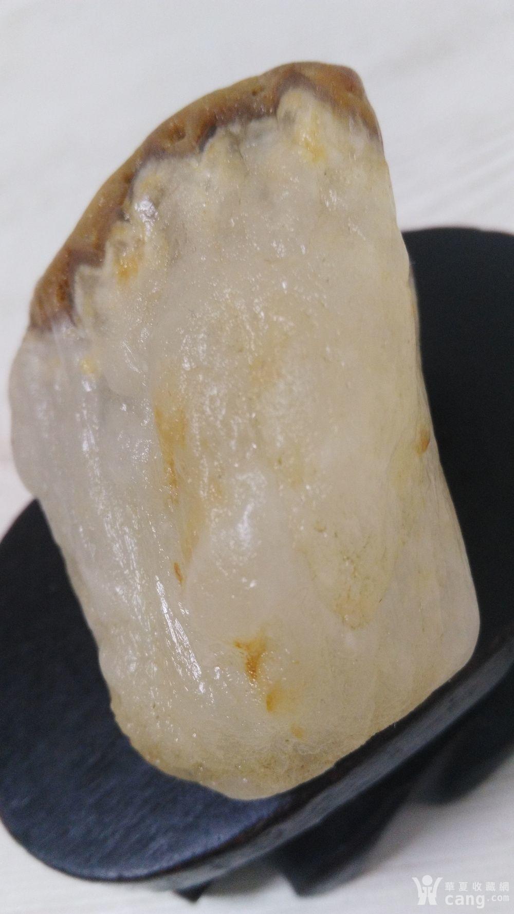 极品蜡石原石 白冰 手把件