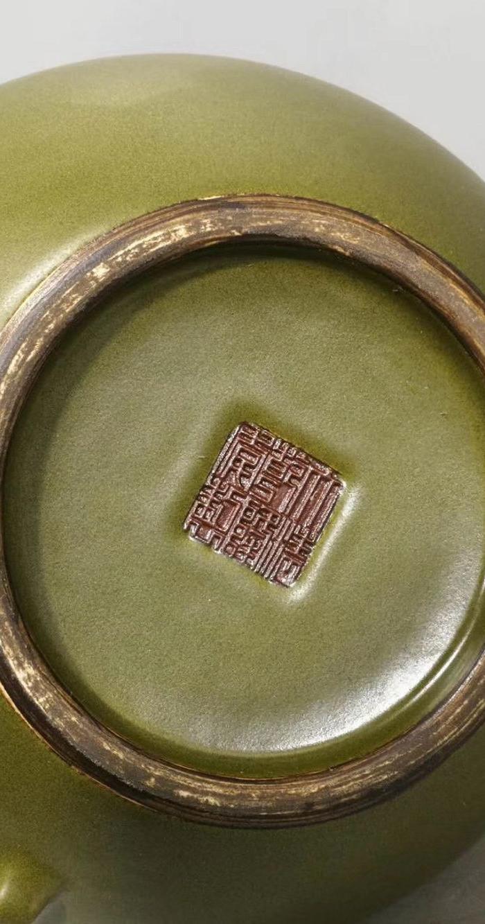 乾隆茶叶末釉花浇