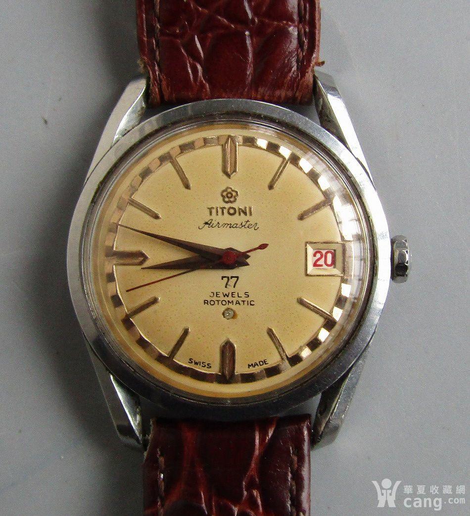 珍藏级 瑞士梅花金飞ji全自动机械77钻古董表