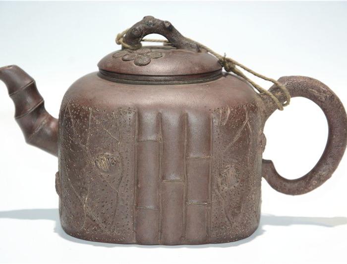 欧正春款四方松节老紫砂壶