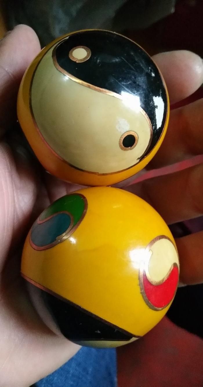 出口创汇掐丝珐琅健身球一对