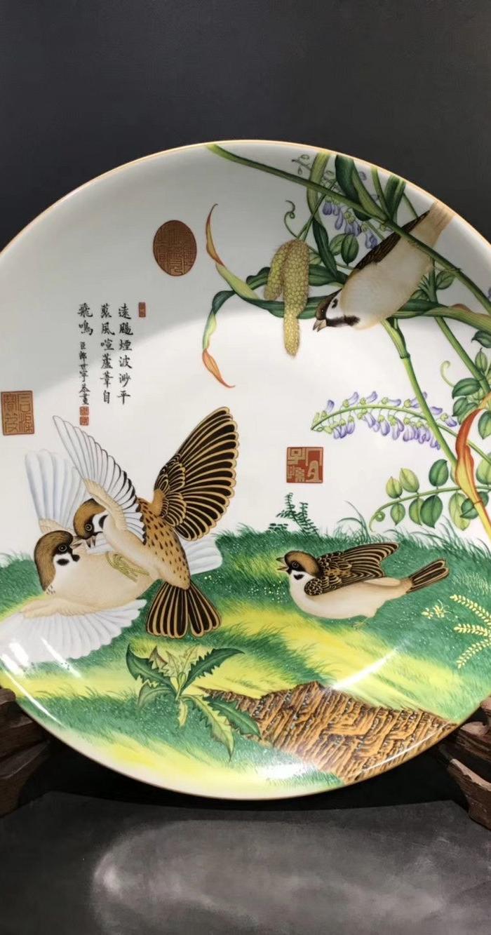 清郎世宁花鸟盘