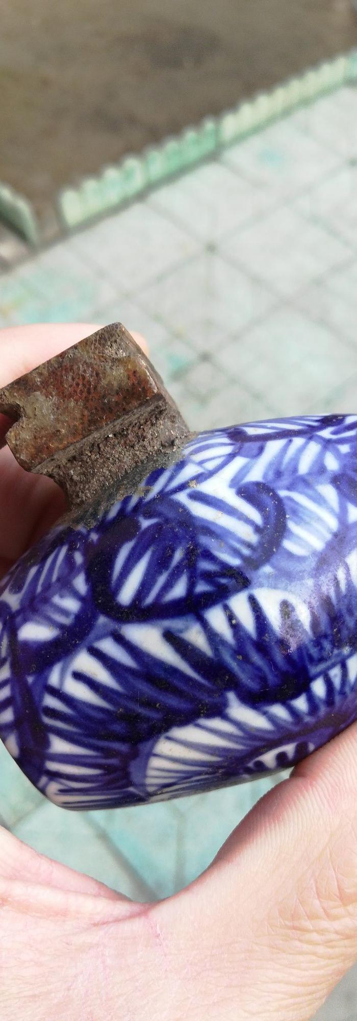 清代青花鸟食罐