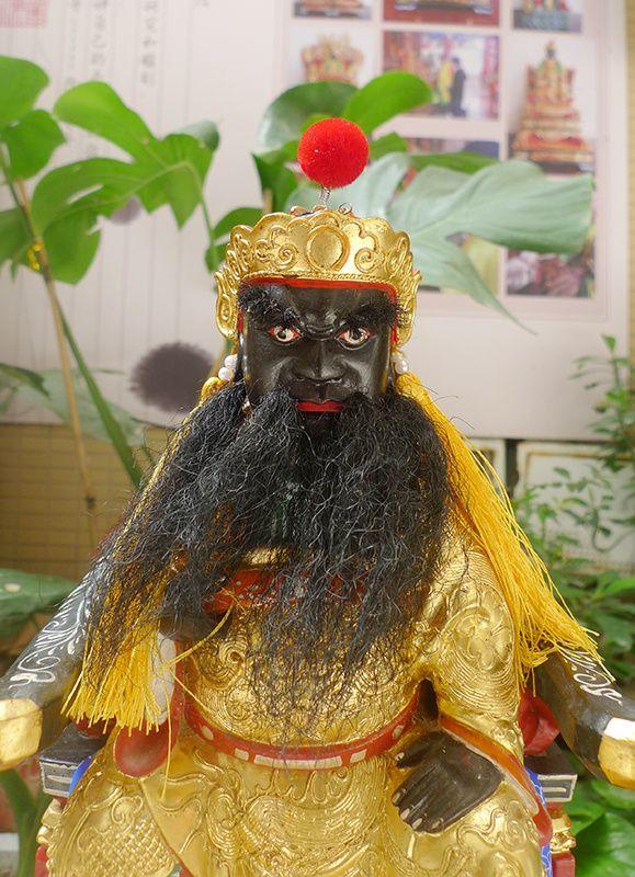 32厘米樟木雕 漆线雕 池府王爷 池府千岁 池王爷