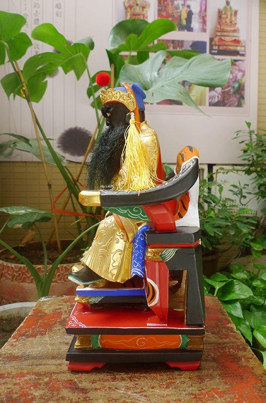 32厘米樟木雕 漆线雕 池府王爷 池府千岁 池王爷