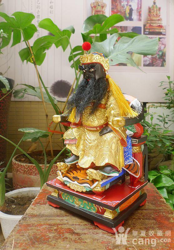 32厘米樟木雕 漆线雕 池府王爷 池府千岁 池王爷