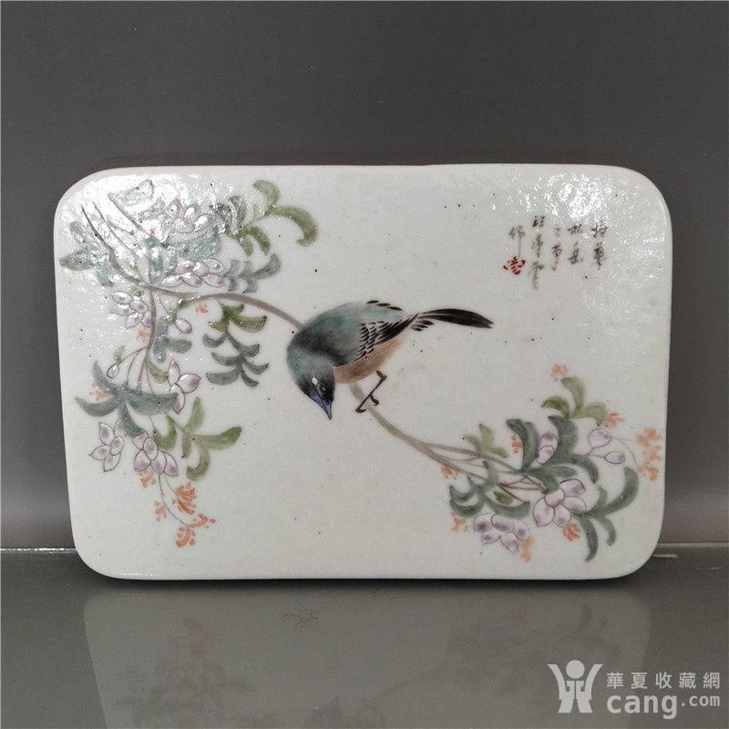民国浅绛彩花鸟瓷板
