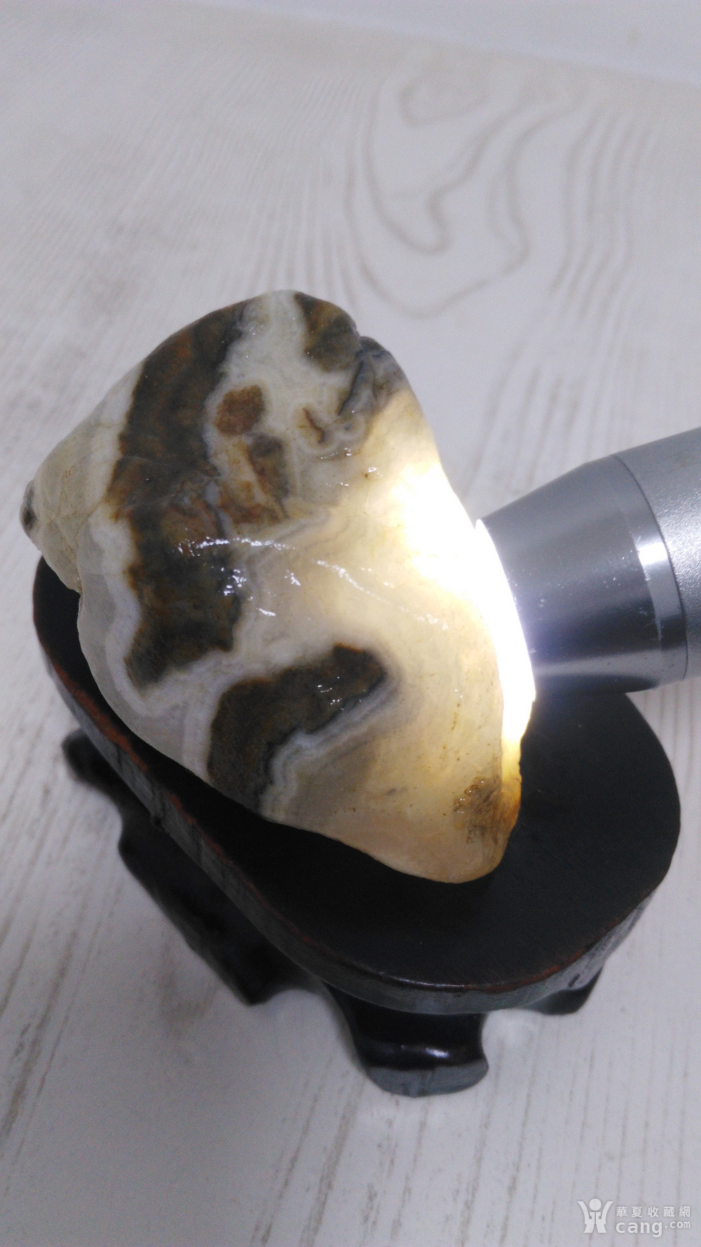 天然水冲白玛瑙原石 冰种