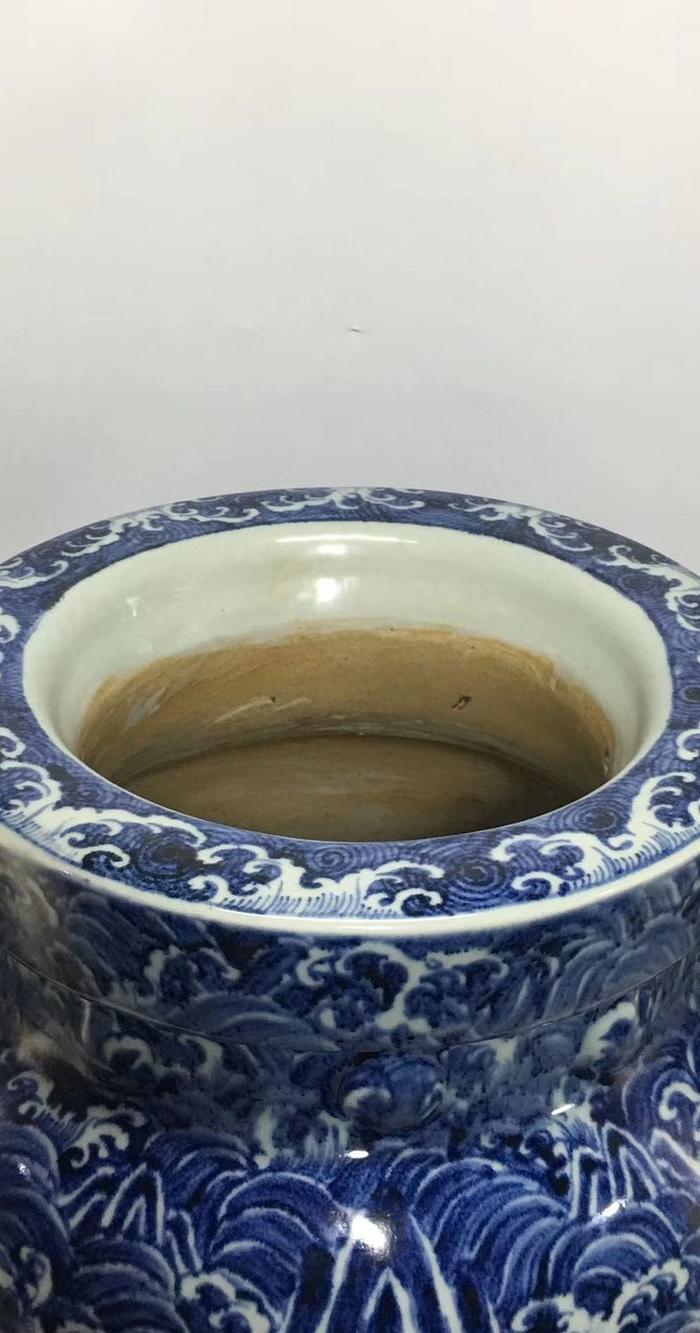 宣德青花海水双耳香炉