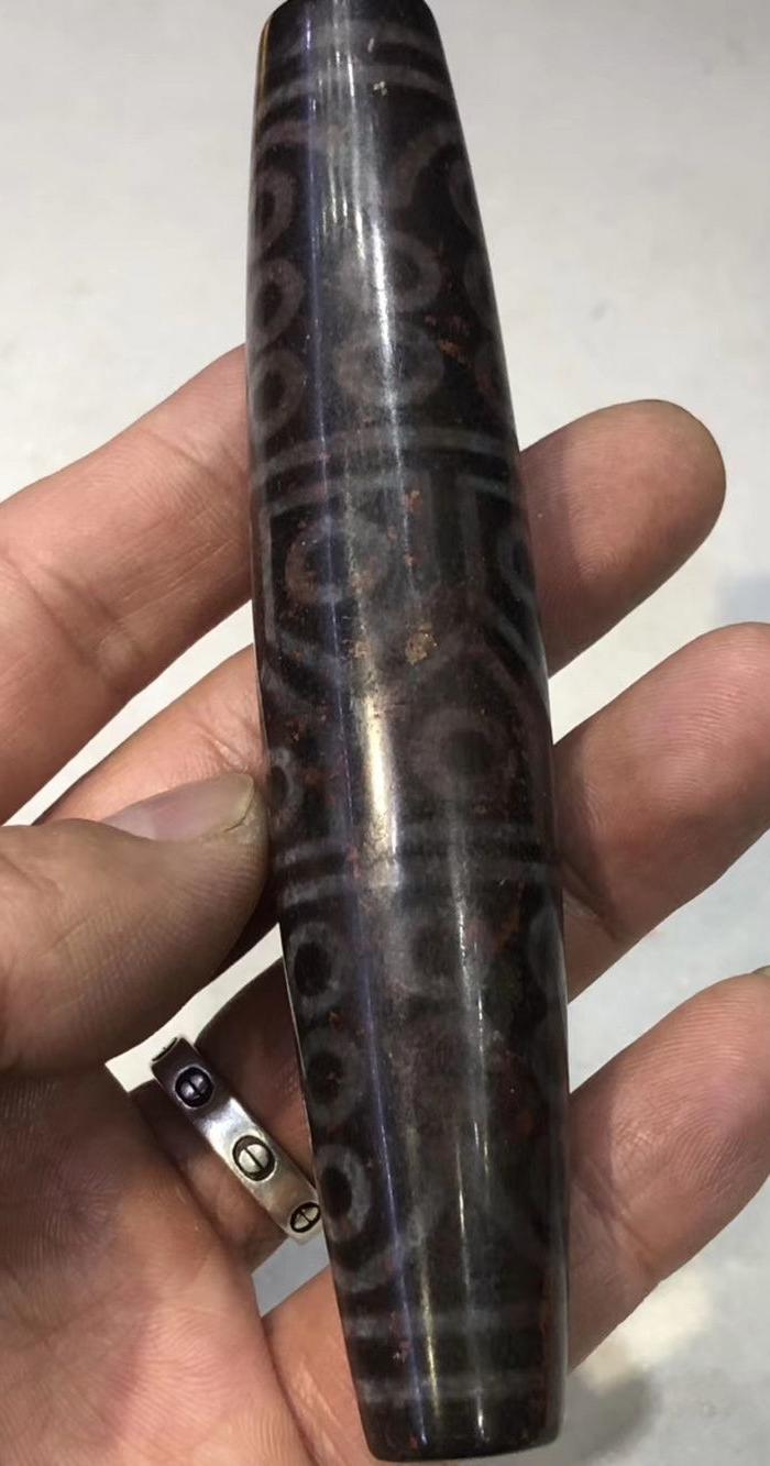 七彩象雄朱砂大天珠