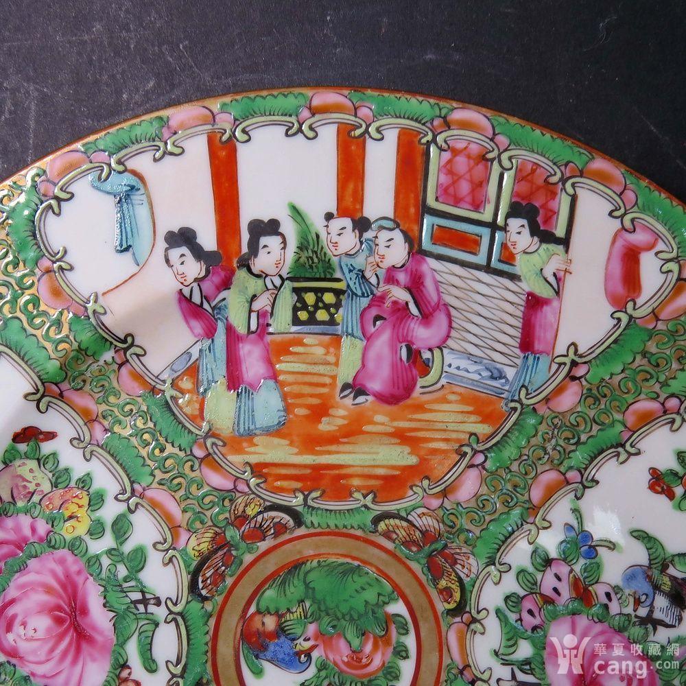 晚 清广彩花鸟人物大盘