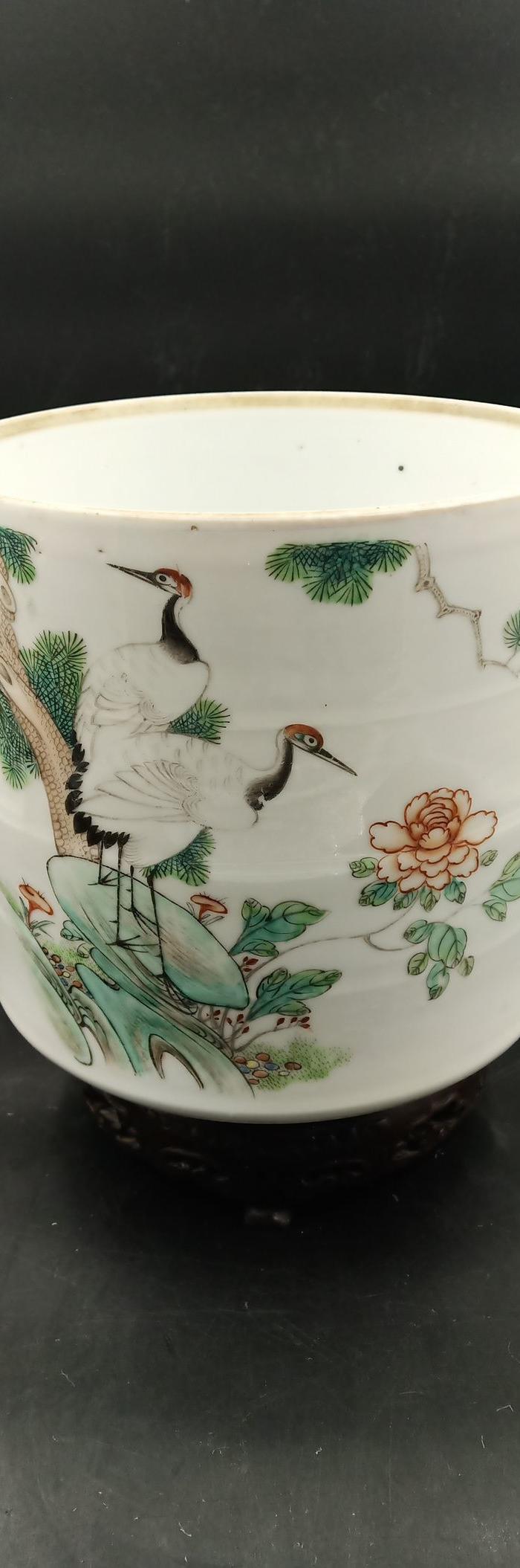 精细名家杨青山粉彩五老看图大缸底