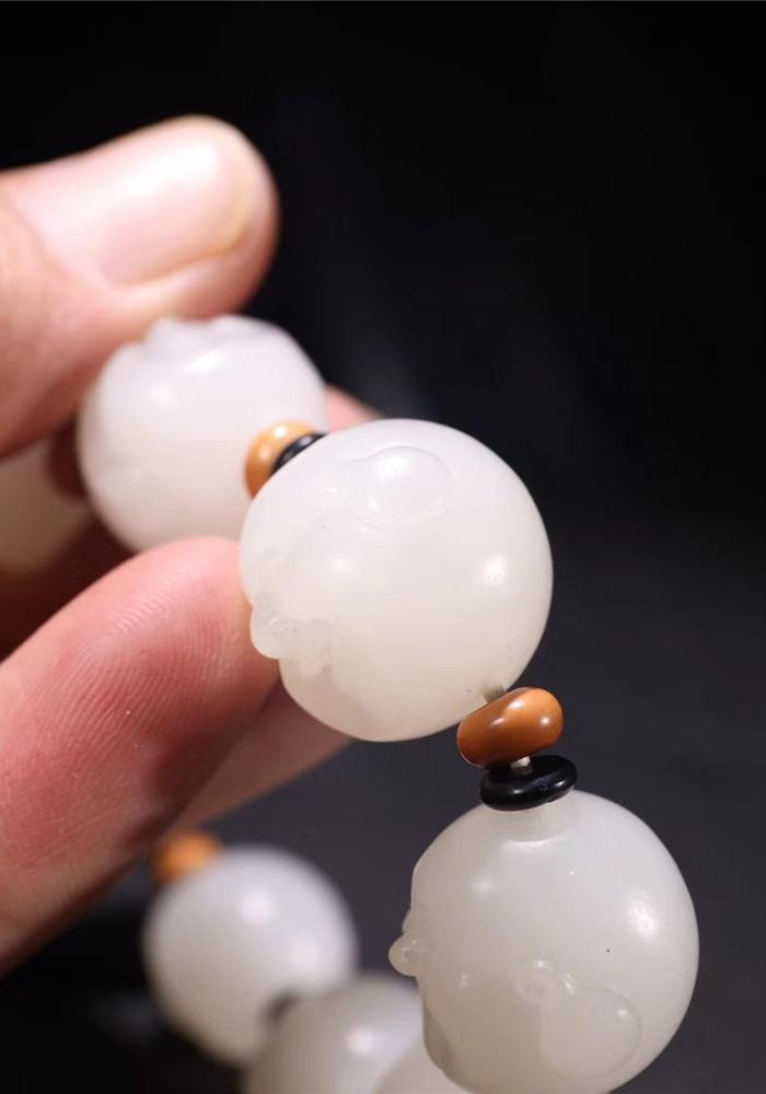 和田玉佛头手串