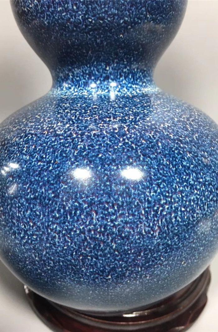 清 康熙年制 炉钧釉葫芦瓶