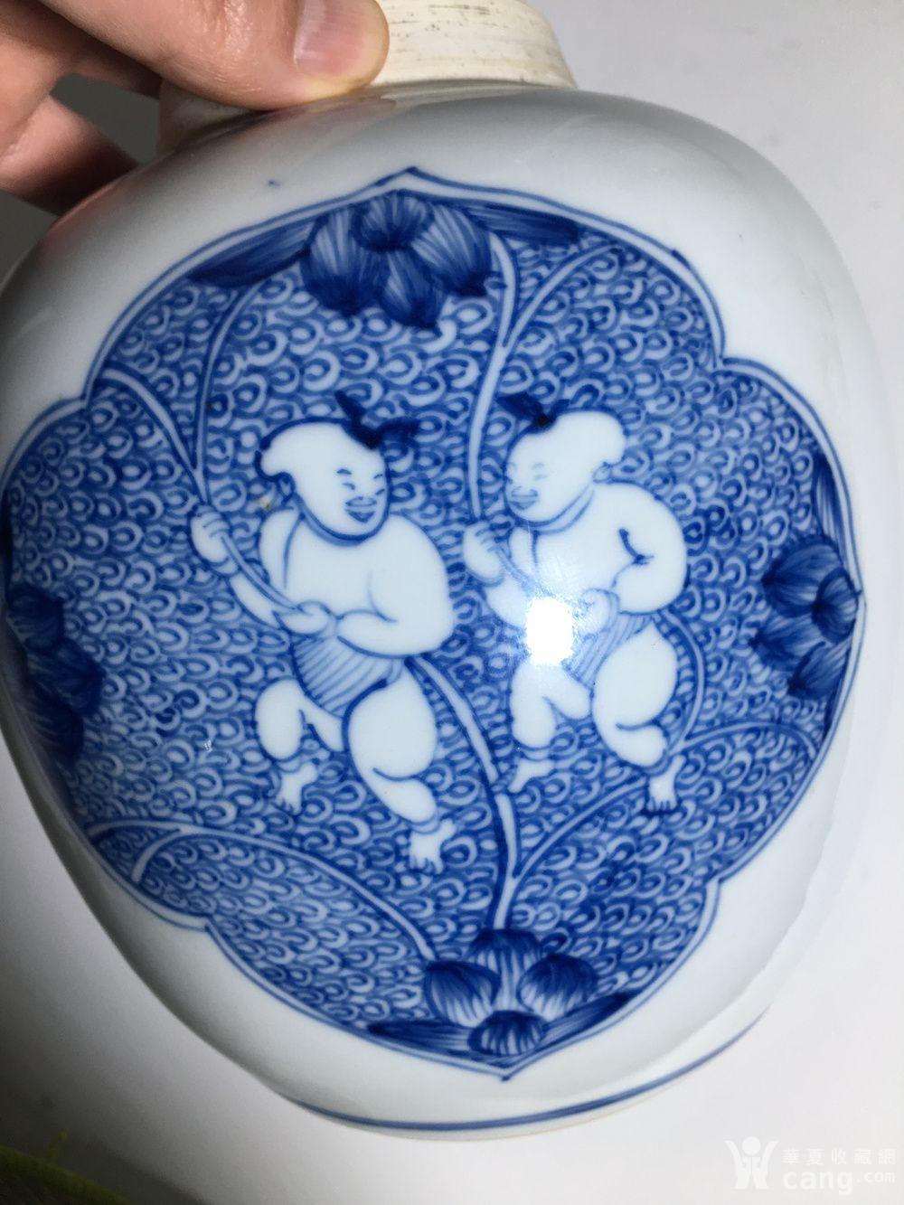 雍正青花莲生贵子罐!