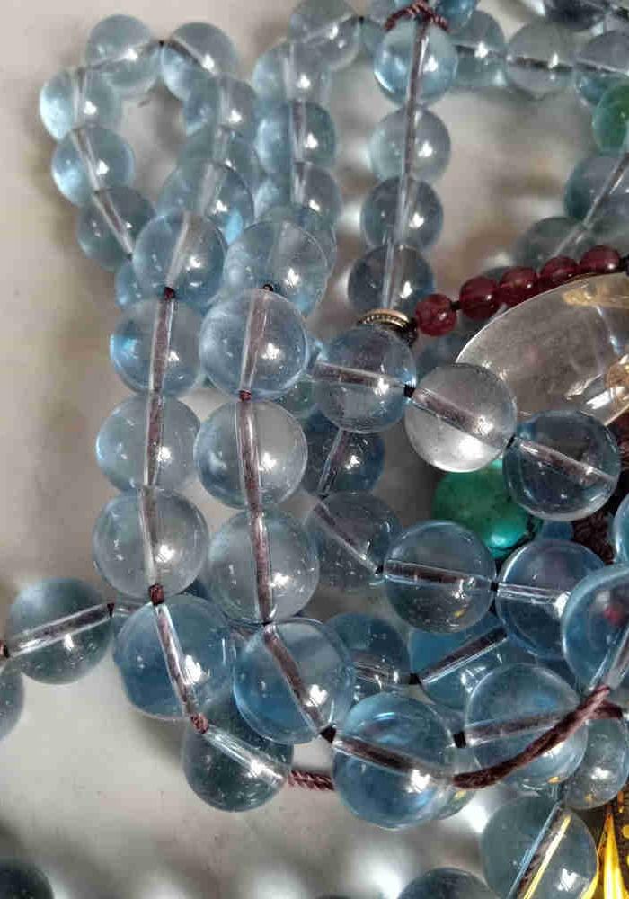 乡下收的传世天然蓝水晶朝珠